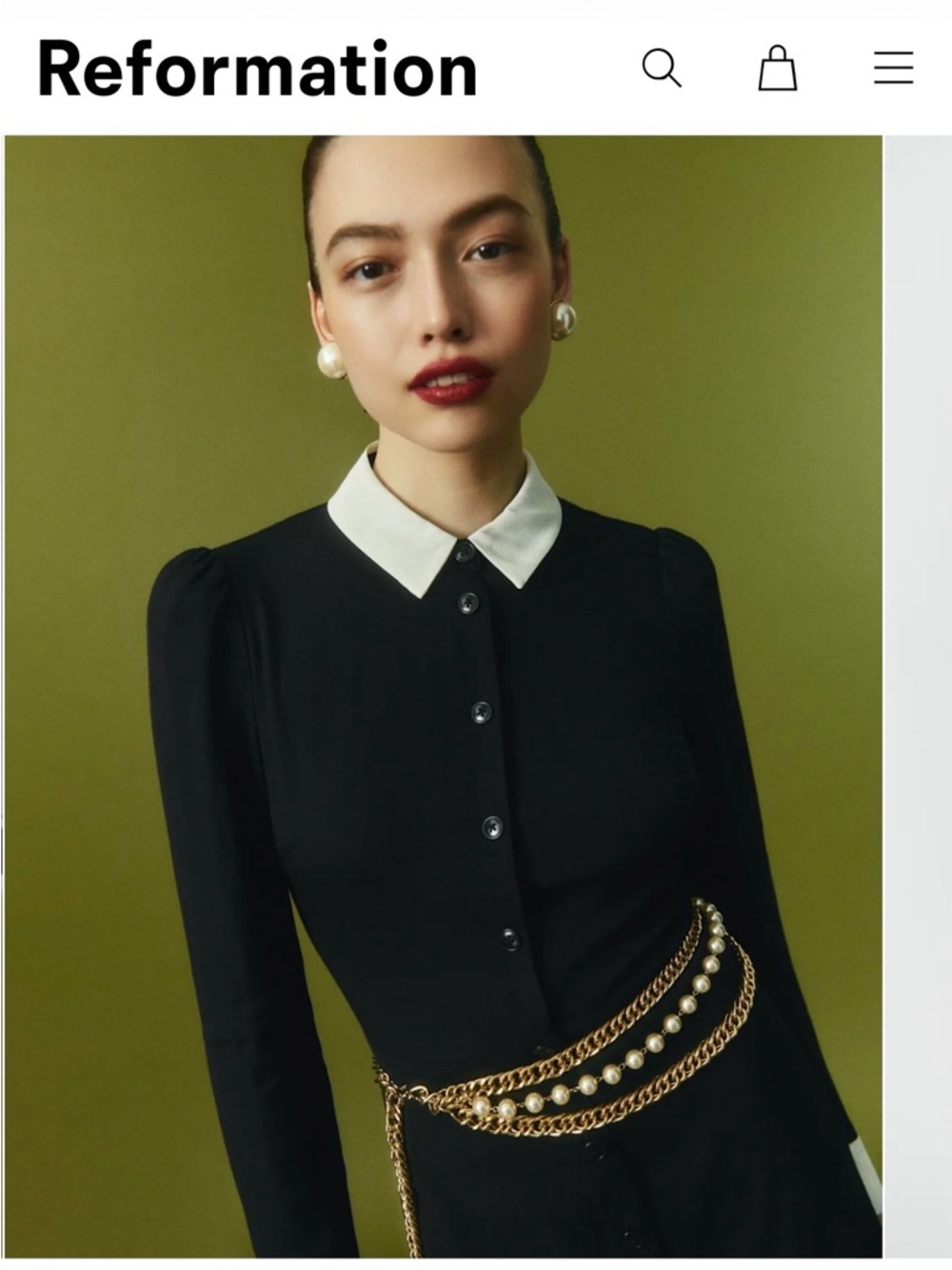 Reformation Scheana Dress Black - Size 4 - Picture 2 of 5